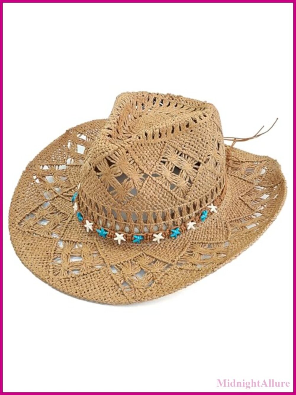 Straw Cowboy Hat Wide Brim Sun Hat Foldable Western